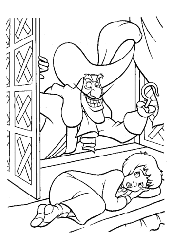 Captain Hook Wants To Catch Wendy Coloring Page